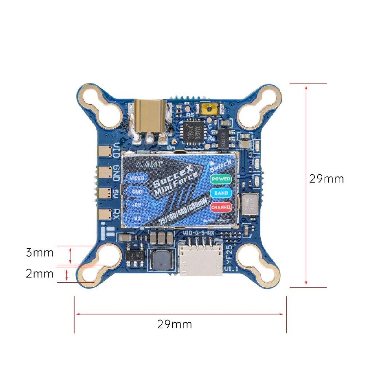 iFlight SucceX Mini Force 5.8ГГц 600мВт VTX с MMCX разъёмом, регулируемый, для FPV iFlight SucceX Mini Force 5.8ГГц 600мВт VTX с MMCX разъёмом, регулируемый, для FPV
