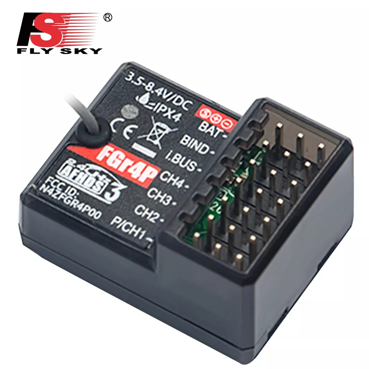 Приёмник FlySky FGR4P 2.4ГГц 4CH AFHDS 3 PWM/PPM/I.bus/S.bus для передатчика FSG4P RC авто/лодка Приёмник FlySky FGR4P 2.4ГГц 4CH AFHDS 3 PWM/PPM/I.bus/S.bus для передатчика FSG4P RC авто/лодка