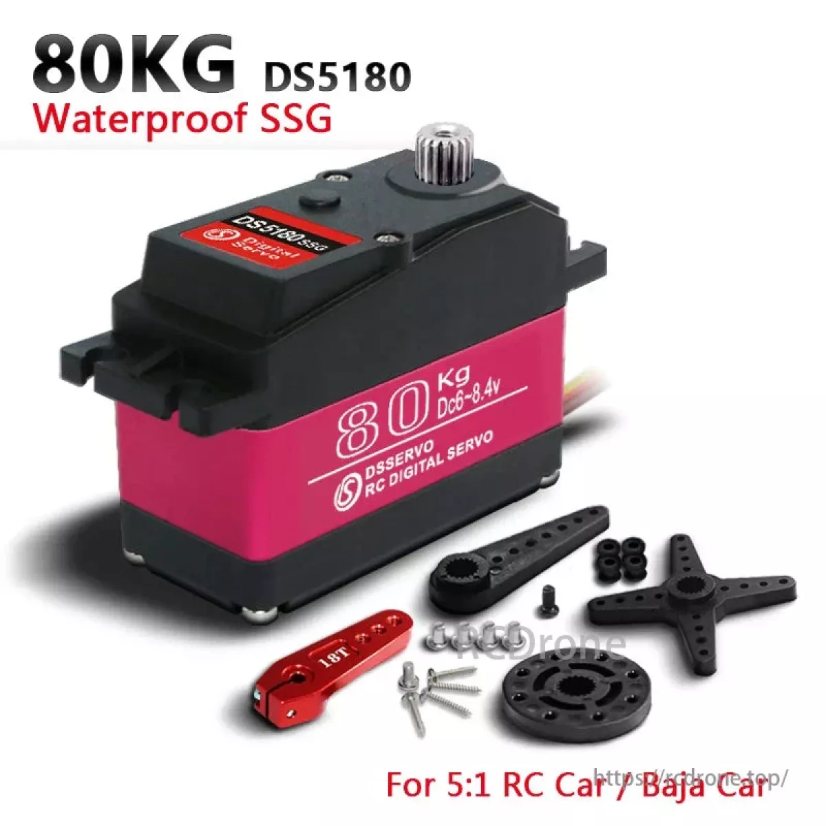 Серво DS5180 80Кг высокооборотный цифровой сервопривод для Redcat HPI Baja 5B SS, совместим с SAVOX-0236 Серво DS5180 80Кг высокооборотный цифровой сервопривод для Redcat HPI Baja 5B SS, совместим с SAVOX-0236