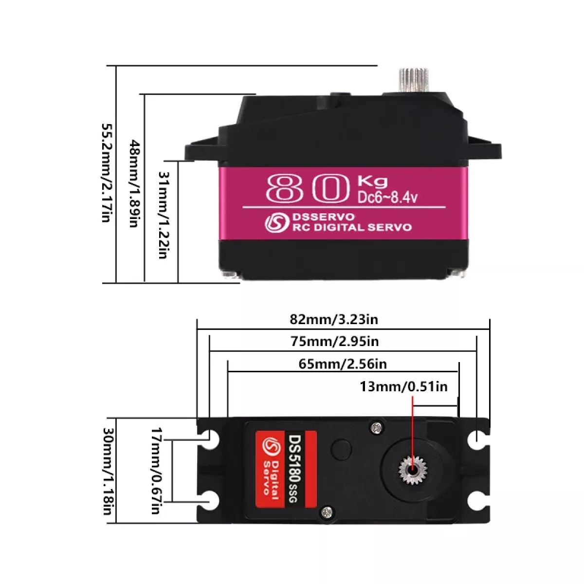 Серво DS5180 80Кг высокооборотный цифровой сервопривод для Redcat HPI Baja 5B SS, совместим с SAVOX-0236 Серво DS5180 80Кг высокооборотный цифровой сервопривод для Redcat HPI Baja 5B SS, совместим с SAVOX-0236