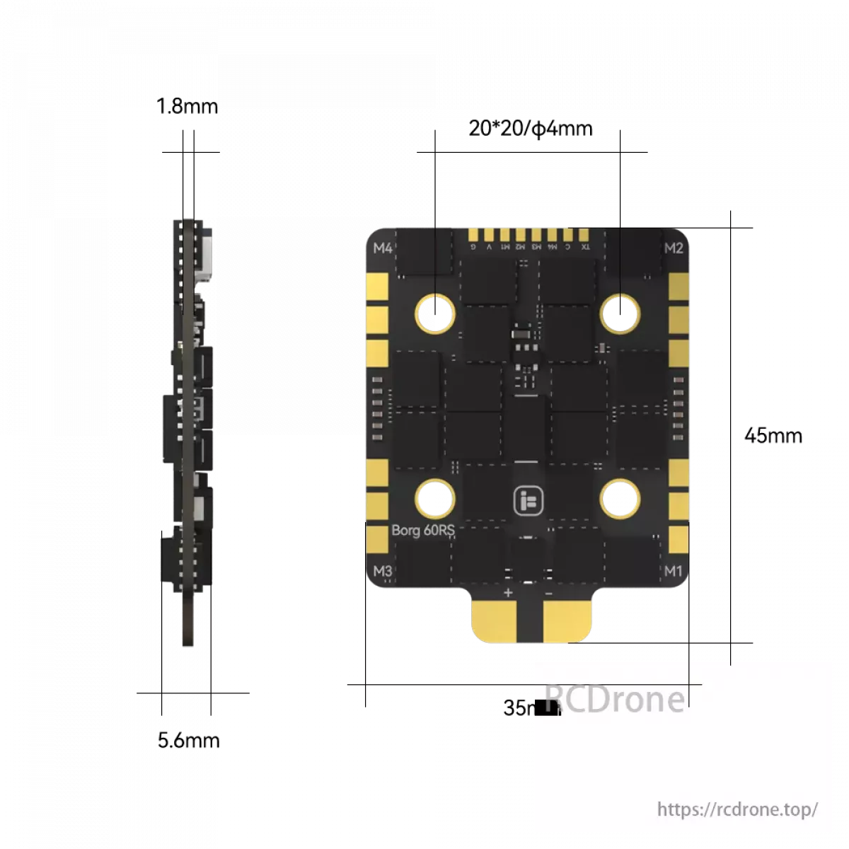 Стек iFlight Borg 5S RX: встроенный ELRS 2.4GHz FC + 60RS 60A 4-в-1 ESC для FPV дронов (4–8S) Стек iFlight Borg 5S RX: встроенный ELRS 2.4GHz FC + 60RS 60A 4-в-1 ESC для FPV дронов (4–8S)