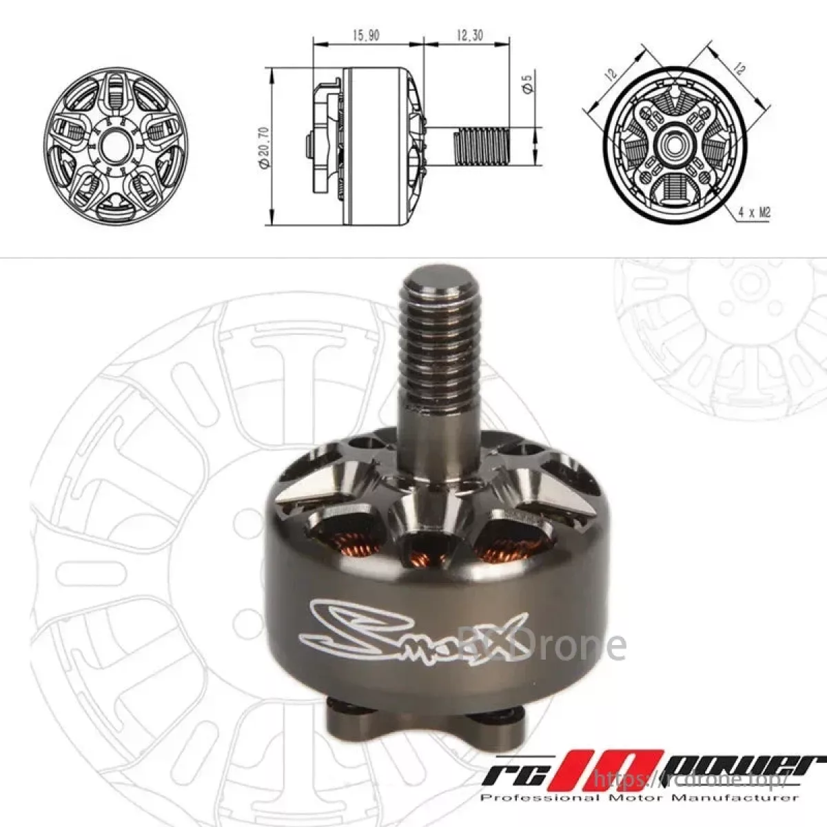 Бесколлекторный мотор RCINPOWER SmooX 1507 Plus 2680KV/3800KV/4200KV для FPV дрона 3-5" Cinewhoop Бесколлекторный мотор RCINPOWER SmooX 1507 Plus 2680KV/3800KV/4200KV для FPV дрона 3-5" Cinewhoop
