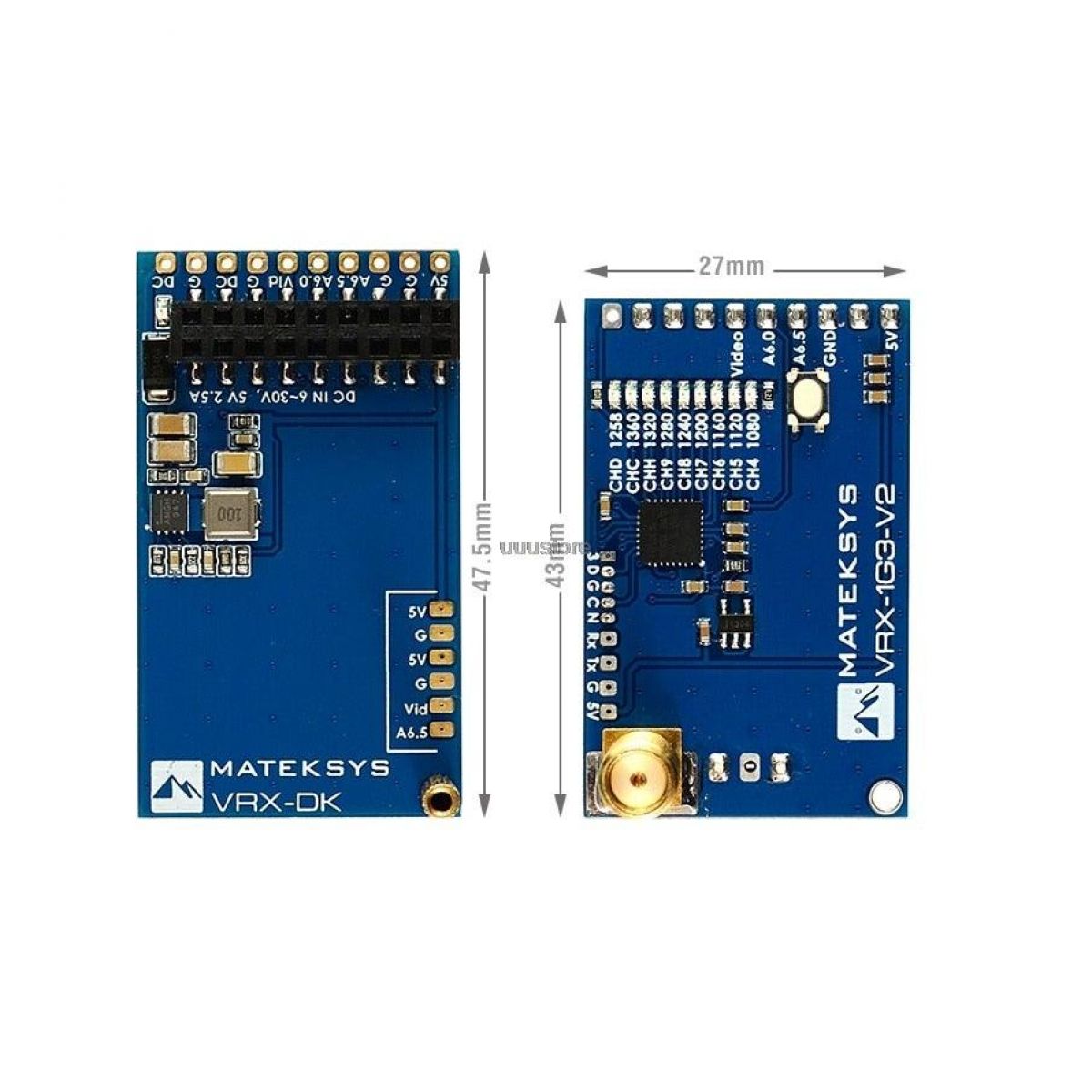 MATEKSYS VRX-1G3-V2 приёмник 1.2ГГц 9 каналов FPV для дронов, очков и мониторов дальнего действия MATEKSYS VRX-1G3-V2 приёмник 1.2ГГц 9 каналов FPV для дронов, очков и мониторов дальнего действия