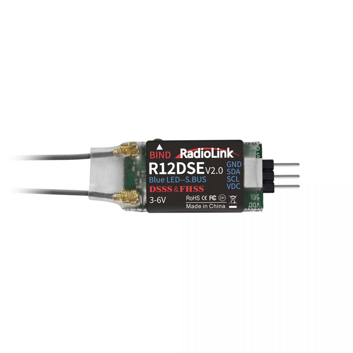 RadioLink R12DSE V2.0 2.4ГГц 12CH SBUS/PPM приёмник с DSSS&FHSS и встроенной телеметрией RadioLink R12DSE V2.0 2.4ГГц 12CH SBUS/PPM приёмник с DSSS&FHSS и встроенной телеметрией