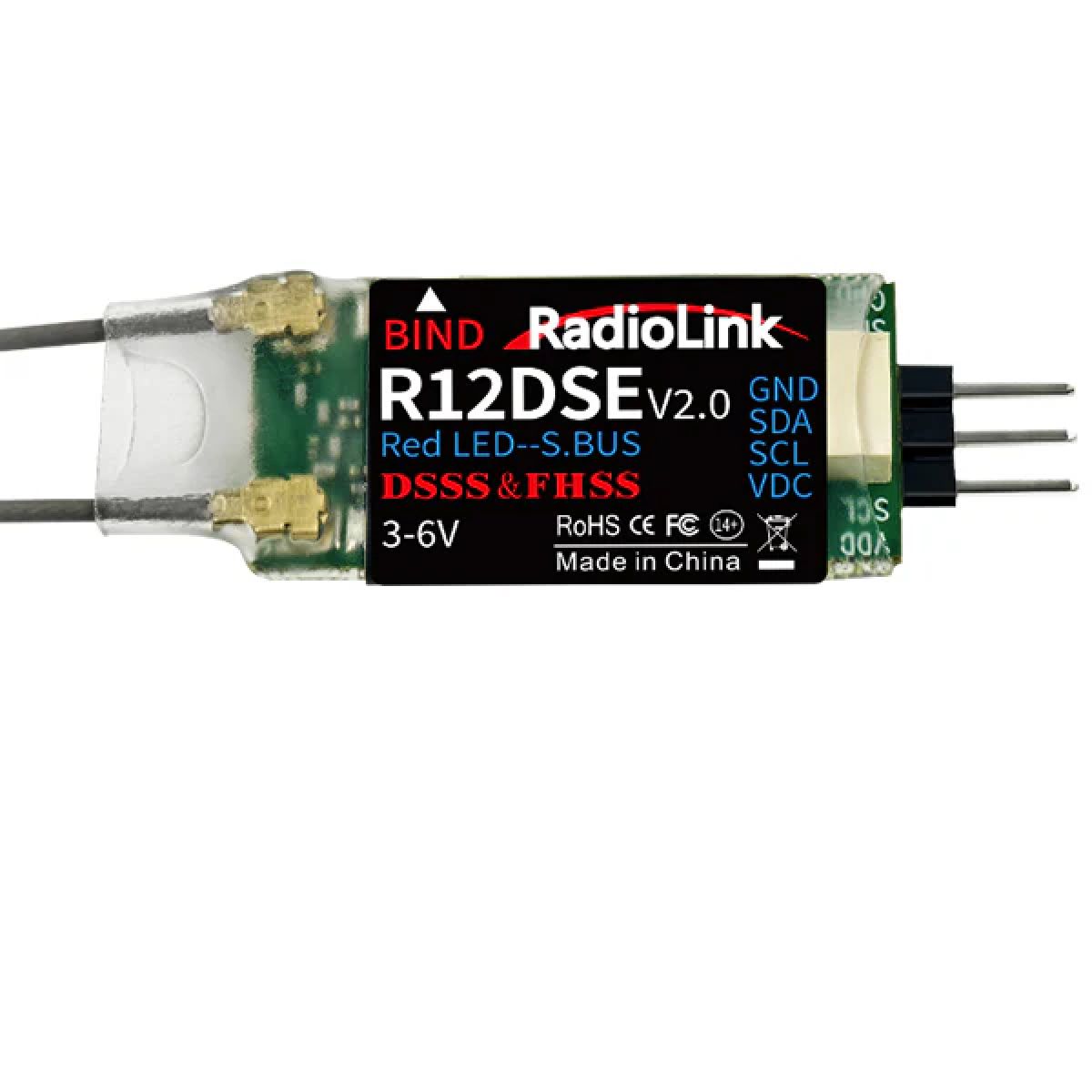 RadioLink R12DSE V2.0 2.4ГГц 12CH SBUS/PPM приёмник с DSSS&FHSS и встроенной телеметрией RadioLink R12DSE V2.0 2.4ГГц 12CH SBUS/PPM приёмник с DSSS&FHSS и встроенной телеметрией