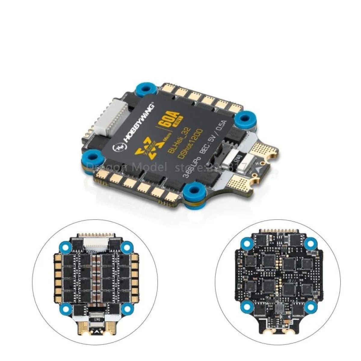 Hobbywing XRotor Micro 60A 4в1 BLHeli-32 DShot1200 3-6S ESC для FPV гоночного квадрокоптера Hobbywing XRotor Micro 60A 4в1 BLHeli-32 DShot1200 3-6S ESC для FPV гоночного квадрокоптера