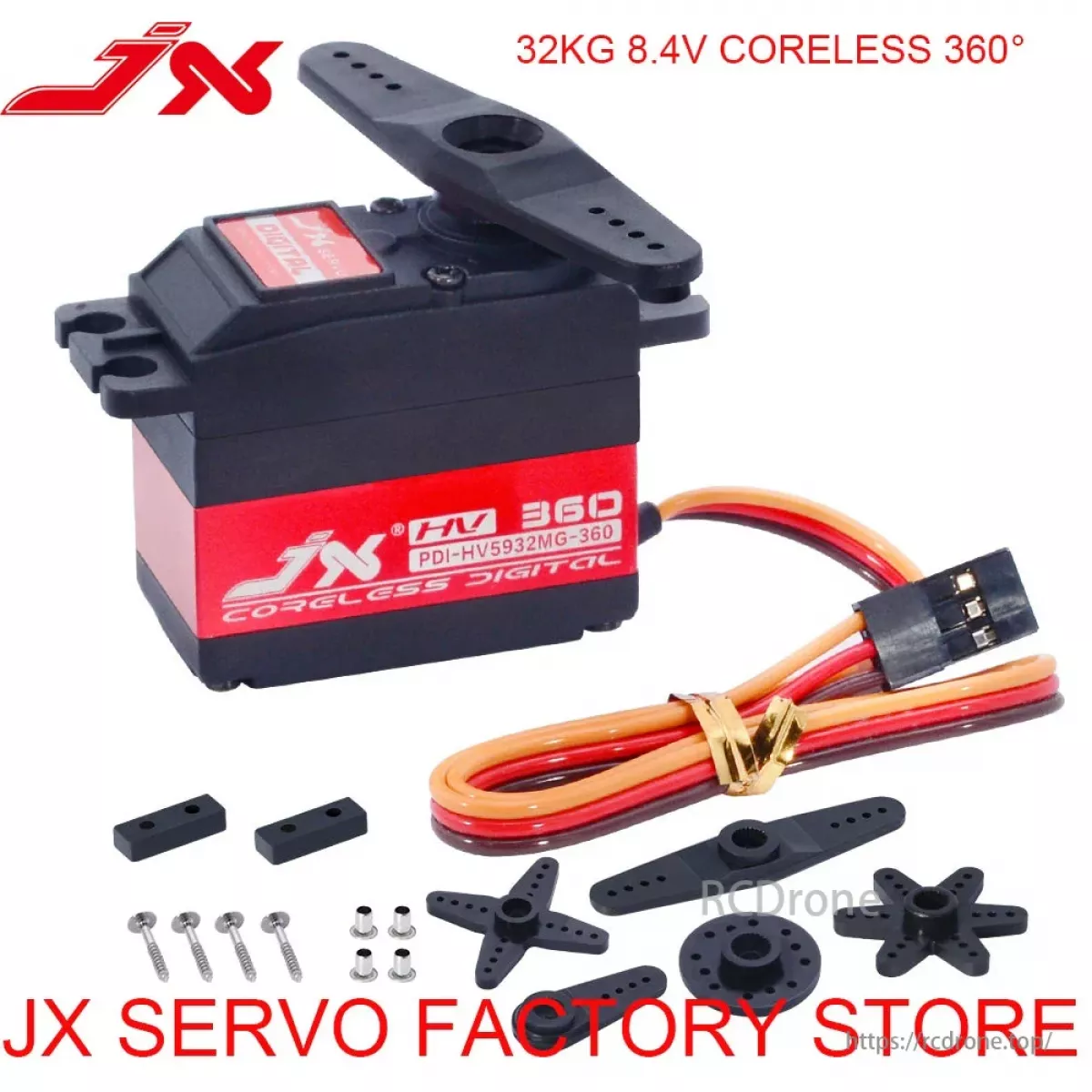 JX Servo PDI-HV5932MG — цифровой стандартный сервопривод 32кг 8.4В 120/180/360° для RC моделей JX Servo PDI-HV5932MG — цифровой стандартный сервопривод 32кг 8.4В 120/180/360° для RC моделей