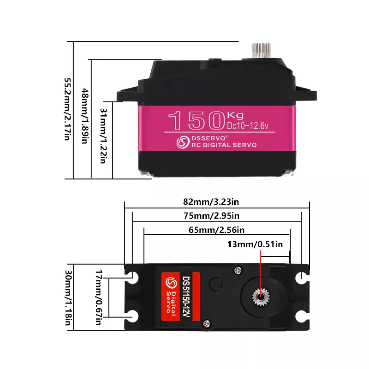 DSServo DS51150 12В 150Кг цифровой серво для Baja 5B 1/5 Redcat HPI совместим с SAVOX-0236 DSServo DS51150 12В 150Кг цифровой серво для Baja 5B 1/5 Redcat HPI совместим с SAVOX-0236