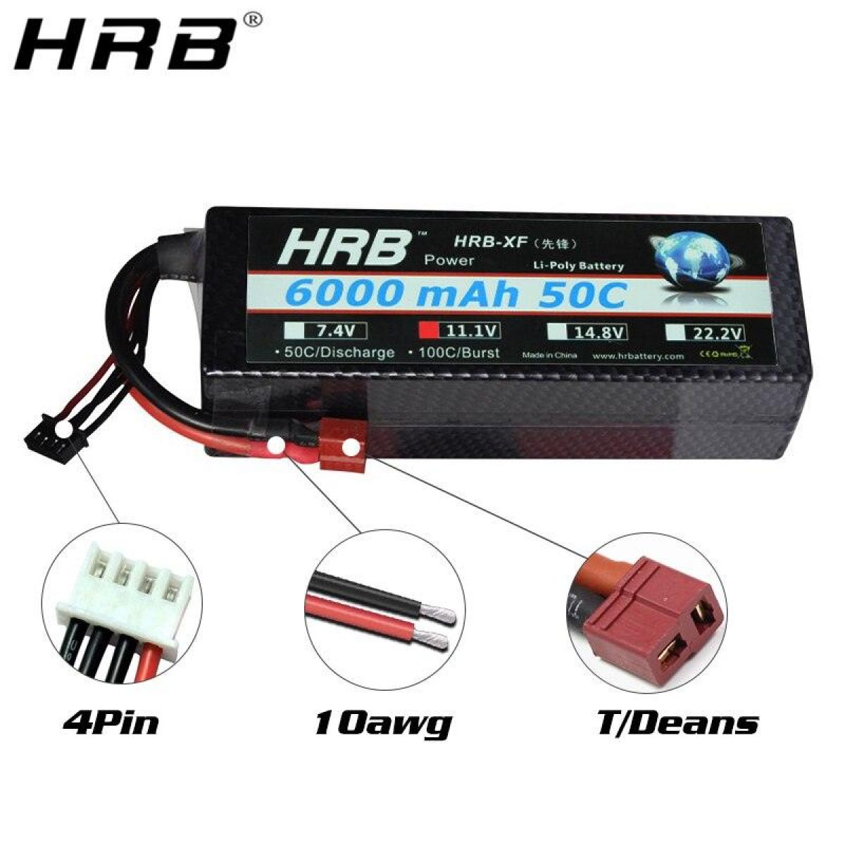 HRB Lipo аккумулятор 3S 11.1V 6000мАч 50C XT60 T Deans EC5 XT90 жесткий кейс для RC авто, дрона, самолёта HRB Lipo аккумулятор 3S 11.1V 6000мАч 50C XT60 T Deans EC5 XT90 жесткий кейс для RC авто, дрона, самолёта