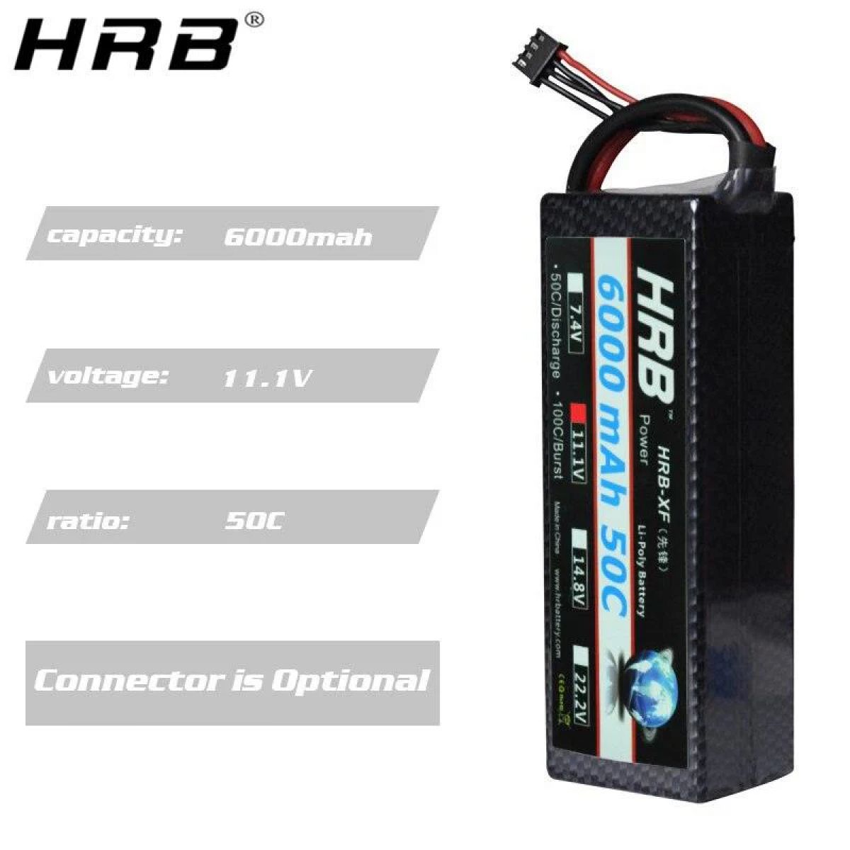 HRB Lipo аккумулятор 3S 11.1V 6000мАч 50C XT60 T Deans EC5 XT90 жесткий кейс для RC авто, дрона, самолёта HRB Lipo аккумулятор 3S 11.1V 6000мАч 50C XT60 T Deans EC5 XT90 жесткий кейс для RC авто, дрона, самолёта