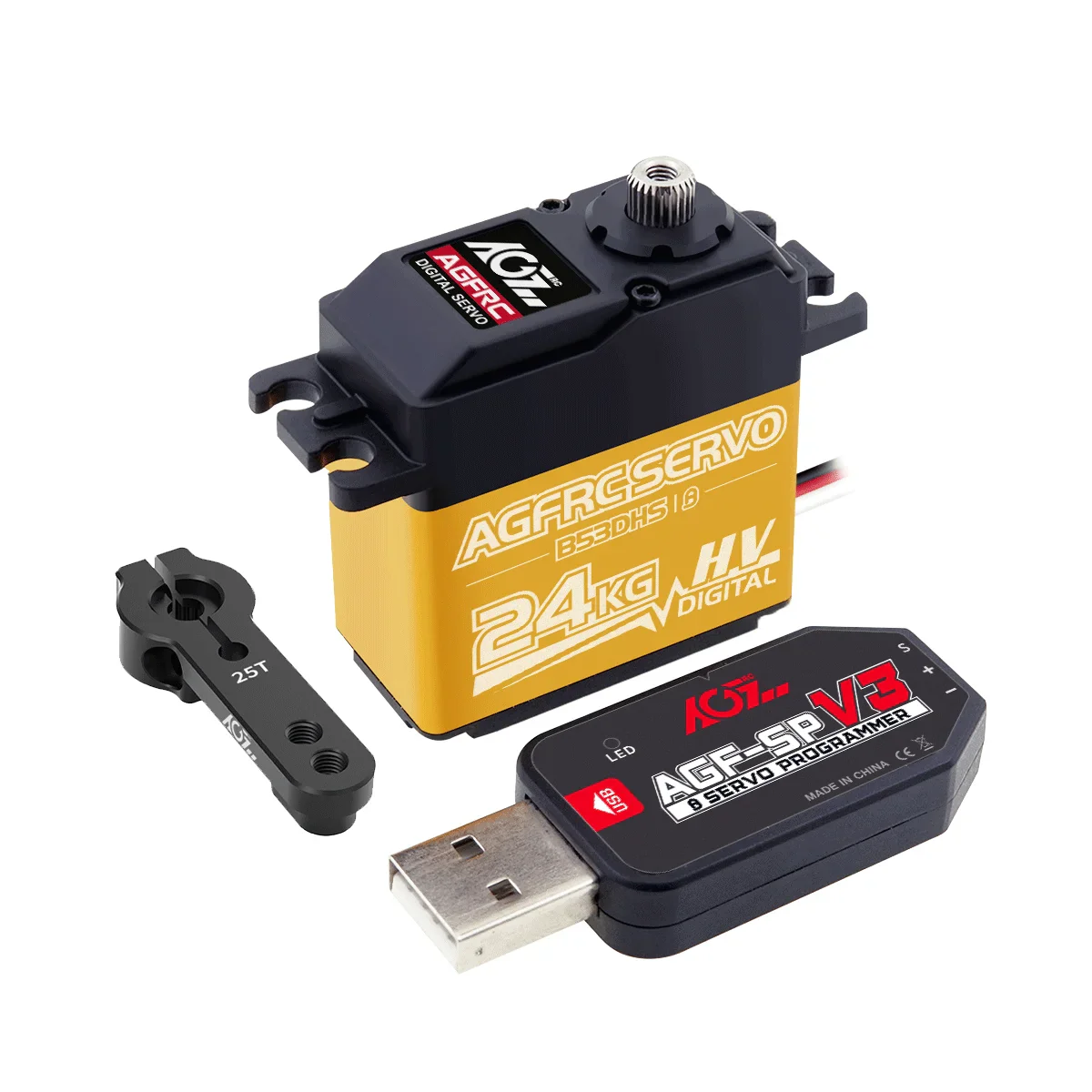 AGFRC B53DHS – Серво 24КГ, цифровой, программируемый, титан, HV, для 1/12 1/10 RC авто AGFRC B53DHS – Серво 24КГ, цифровой, программируемый, титан, HV, для 1/12 1/10 RC авто
