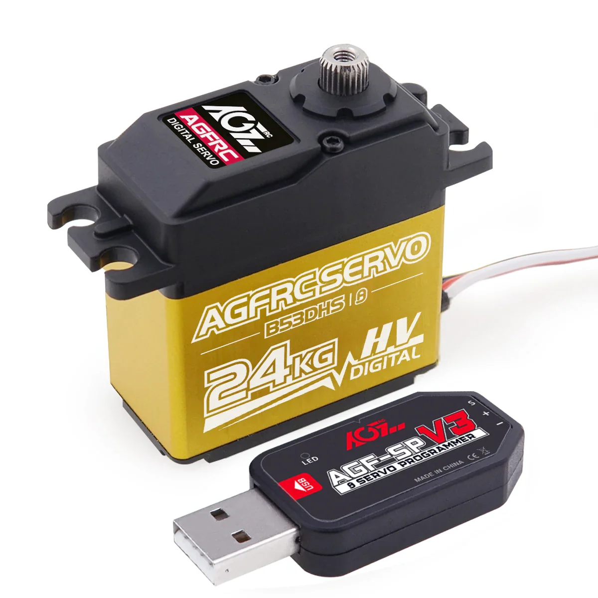 AGFRC B53DHS – Серво 24КГ, цифровой, программируемый, титан, HV, для 1/12 1/10 RC авто AGFRC B53DHS – Серво 24КГ, цифровой, программируемый, титан, HV, для 1/12 1/10 RC авто