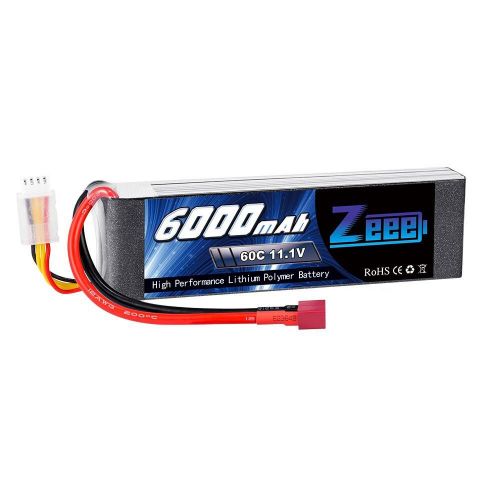 Аккумулятор Zeee LiPo 11.1В 6000мАч 60C 3S с разъёмом Deans для FPV, RC авто, вертолётов, дронов