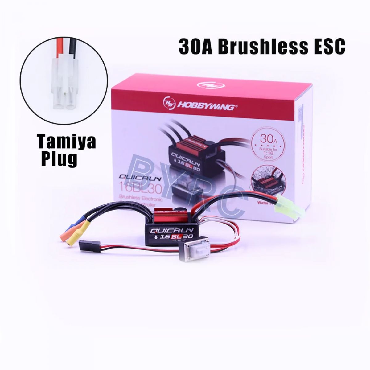 Бесколлекторный регулятор Hobbywing QuicRun 16BL30 30A для 1/16 шоссейных и внедорожных RC моделей Бесколлекторный регулятор Hobbywing QuicRun 16BL30 30A для 1/16 шоссейных и внедорожных RC моделей