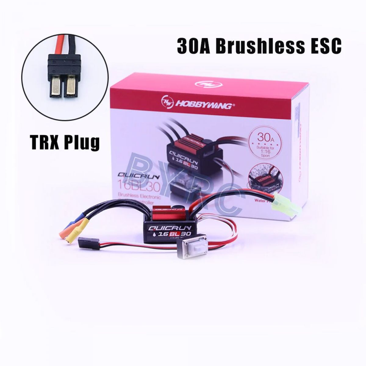 Бесколлекторный регулятор Hobbywing QuicRun 16BL30 30A для 1/16 шоссейных и внедорожных RC моделей Бесколлекторный регулятор Hobbywing QuicRun 16BL30 30A для 1/16 шоссейных и внедорожных RC моделей