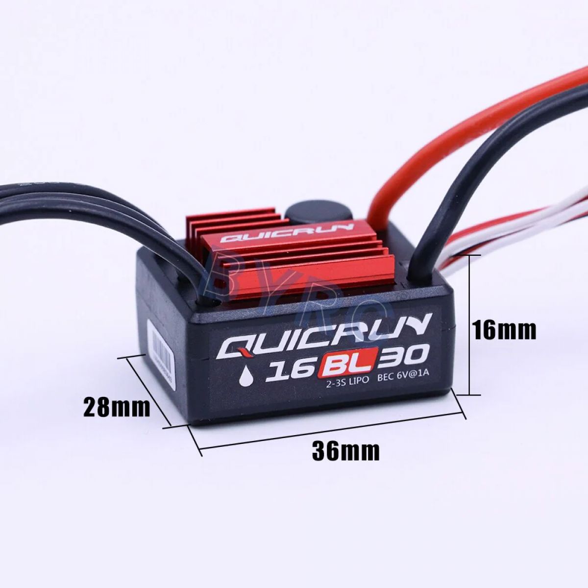 Бесколлекторный регулятор Hobbywing QuicRun 16BL30 30A для 1/16 шоссейных и внедорожных RC моделей Бесколлекторный регулятор Hobbywing QuicRun 16BL30 30A для 1/16 шоссейных и внедорожных RC моделей