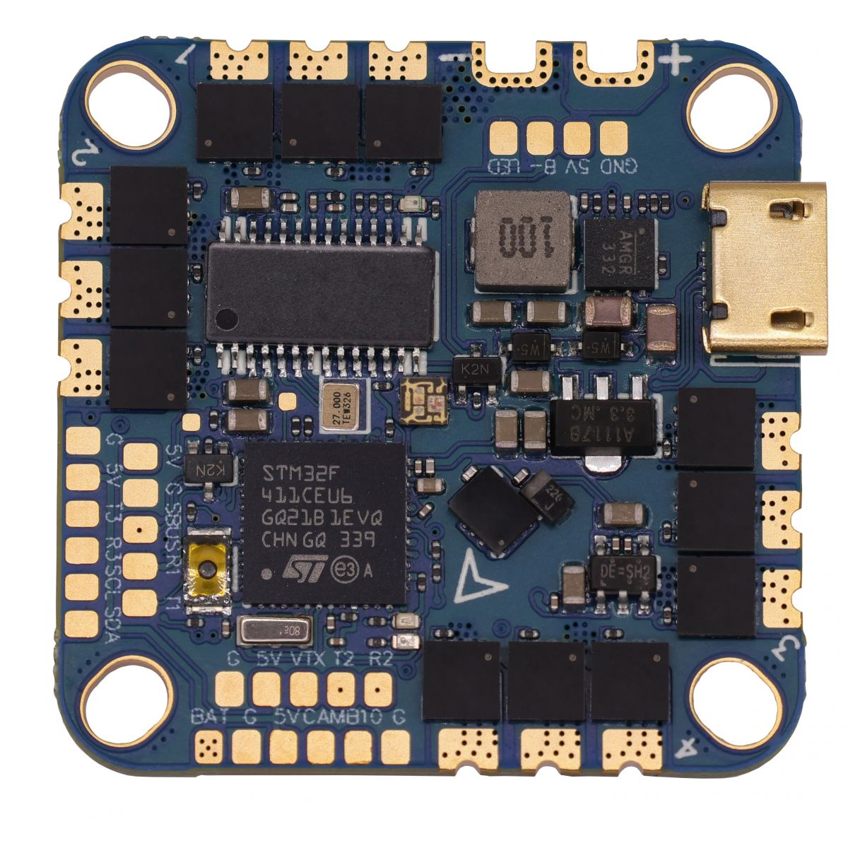 HAKRC F411 40A AIO полётный контроллер 2–6S, STM32F411, BLHeli_S 40A ESC, монтаж 25.5 мм HAKRC F411 40A AIO полётный контроллер 2–6S, STM32F411, BLHeli_S 40A ESC, монтаж 25.5 мм