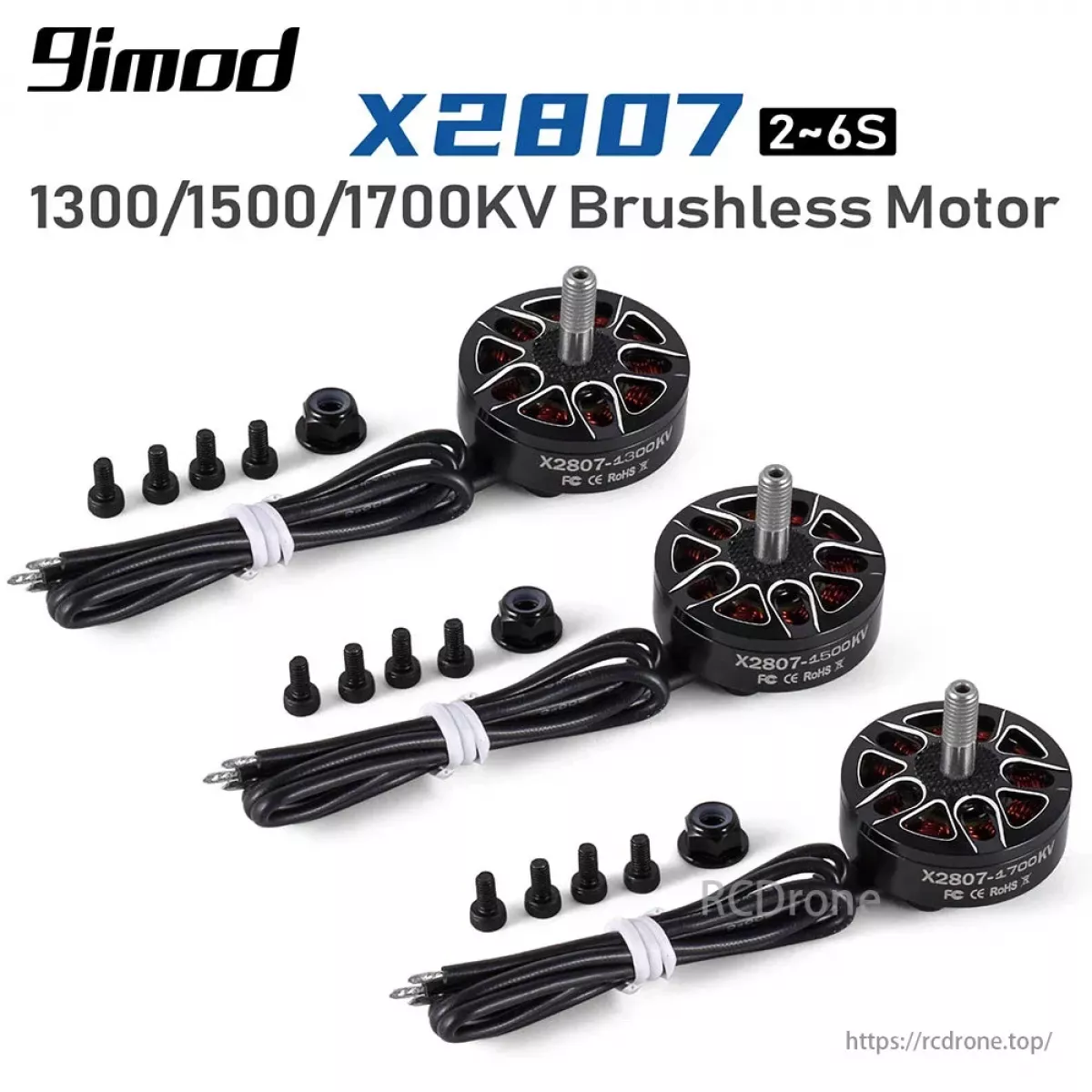 Бесщёточный мотор 9IMOD X2807/X2812 2-6S, вал 4/5мм, для FPV дрона и мультикоптера Бесщёточный мотор 9IMOD X2807/X2812 2-6S, вал 4/5мм, для FPV дрона и мультикоптера