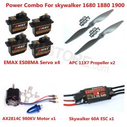 Комплект Power Combo для Skywalker 1680 1880 1900 EPO: мотор, ESC, пропеллеры, серво