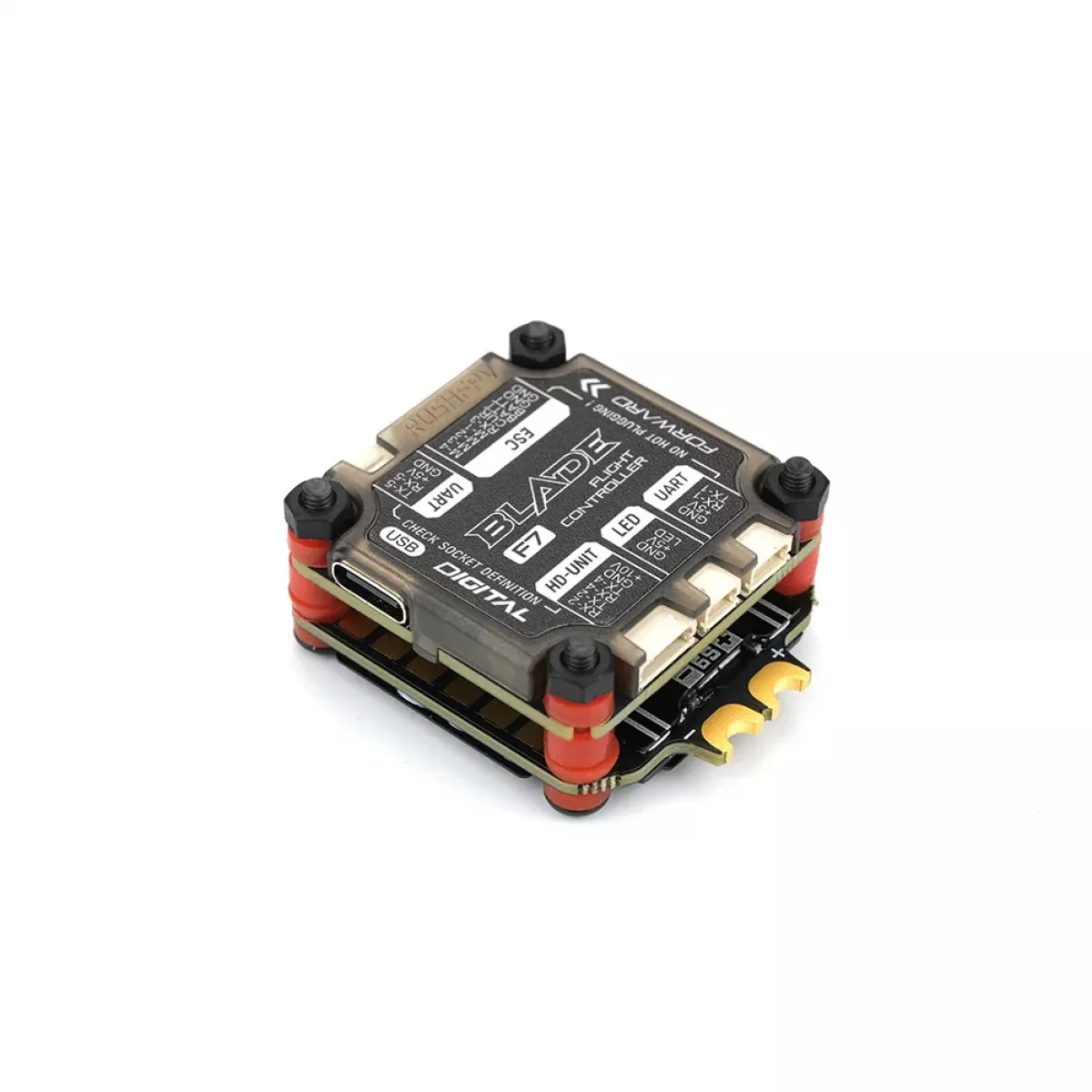 RUSHFPV RUSH BLADE V2 Stack – F722 Аналоговый/Цифровой Полетный Контроллер + 60A 128K 4в1 ESC FPV RUSHFPV RUSH BLADE V2 Stack – F722 Аналоговый/Цифровой Полетный Контроллер + 60A 128K 4в1 ESC FPV