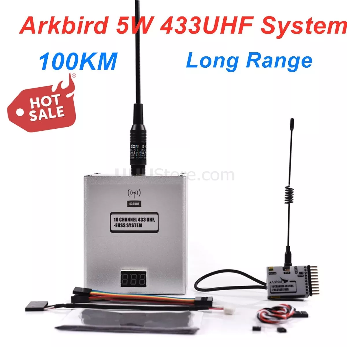 Arkbird 5Вт 433МГц 10-канальный FHSS UHF модуль для дальних FPV полетов Futaba WFLY APM PIX Arkbird 5Вт 433МГц 10-канальный FHSS UHF модуль для дальних FPV полетов Futaba WFLY APM PIX