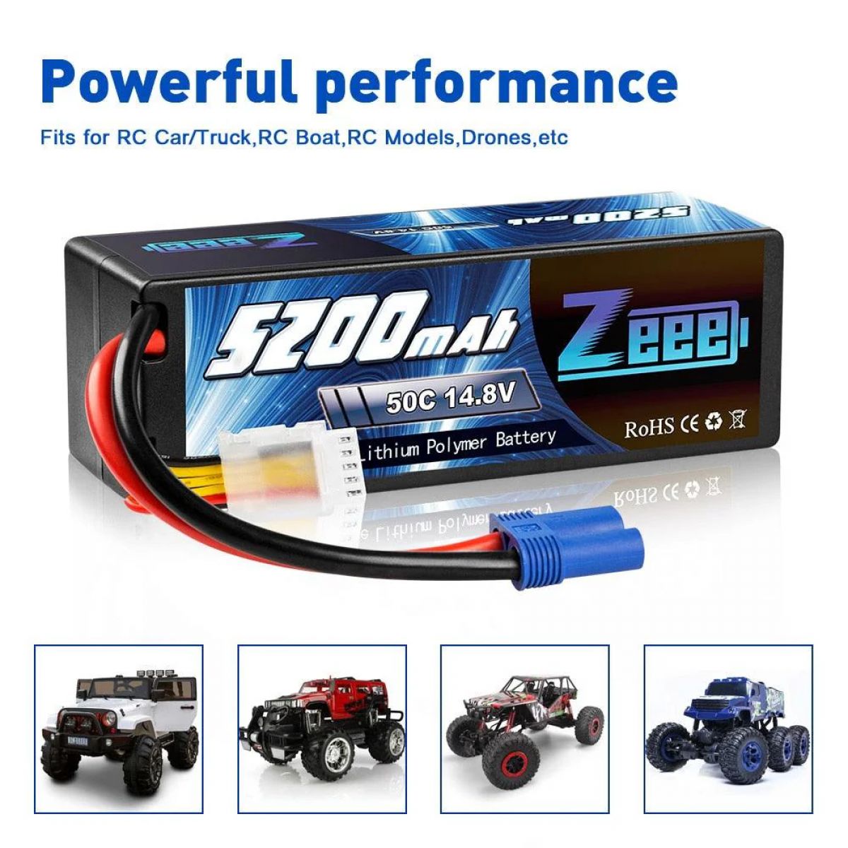 Zeee 4S 14.8В 5200мАч 50C Lipo аккумулятор с EC5, жесткий корпус для багги, траги, монстров, лодок Zeee 4S 14.8В 5200мАч 50C Lipo аккумулятор с EC5, жесткий корпус для багги, траги, монстров, лодок