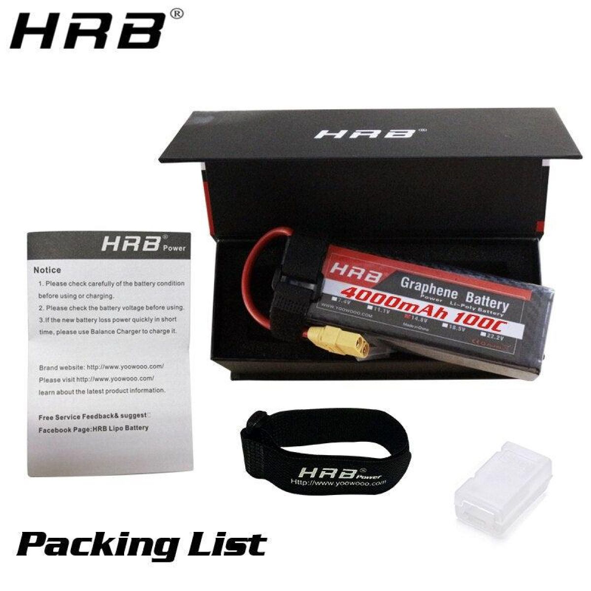 Аккумулятор HRB LiPo 2S-6S 4000mAh 100C Graphene 7.4-22.2V XT90 XT60 Deans T EC5 для RC самолетов, FPV, авто Аккумулятор HRB LiPo 2S-6S 4000mAh 100C Graphene 7.4-22.2V XT90 XT60 Deans T EC5 для RC самолетов, FPV, авто