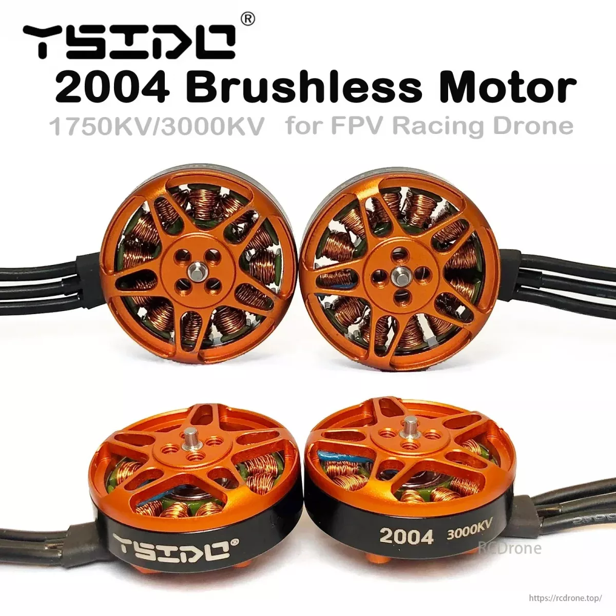 Бесколлекторный мотор YSIDO 2004 1750KV/3000KV 3–6S для FPV дронов 3.5–5" Toothpick Long Range Racing Бесколлекторный мотор YSIDO 2004 1750KV/3000KV 3–6S для FPV дронов 3.5–5" Toothpick Long Range Racing