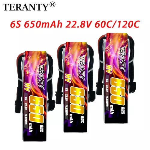 Литиевая батарея Teranty 6S HV 22.8V 650mAh 60C/120C для FPV дрона