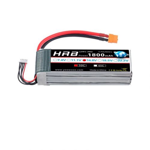 HRB LiPo 4S/6S Аккумулятор 14.8В/22.2В 1300-2200мАч 90C/100C XT60 для дрона, FPV, самолёта