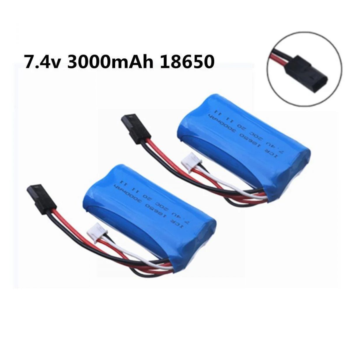 Аккумулятор 7.4V 3000mAh LiPo 18650 для MJX T40/T40C/F39/F49/T39, Syma 822, BG1518/1513/1515 Аккумулятор 7.4V 3000mAh LiPo 18650 для MJX T40/T40C/F39/F49/T39, Syma 822, BG1518/1513/1515