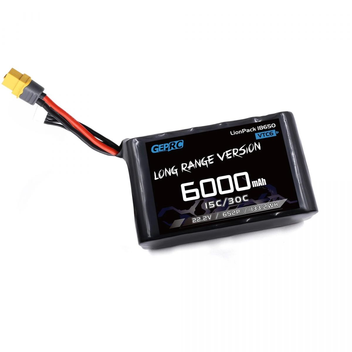 Аккумулятор GEPRC VTC6 18650 6S2P 6000мАч XT60 для FPV квадрокоптеров 7 дюймов и других Аккумулятор GEPRC VTC6 18650 6S2P 6000мАч XT60 для FPV квадрокоптеров 7 дюймов и других