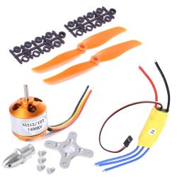 Бесщеточный мотор XXD A2212 1400KV, 30A ESC, крепление, пропеллеры 8060 для RC самолёта/вертолёта