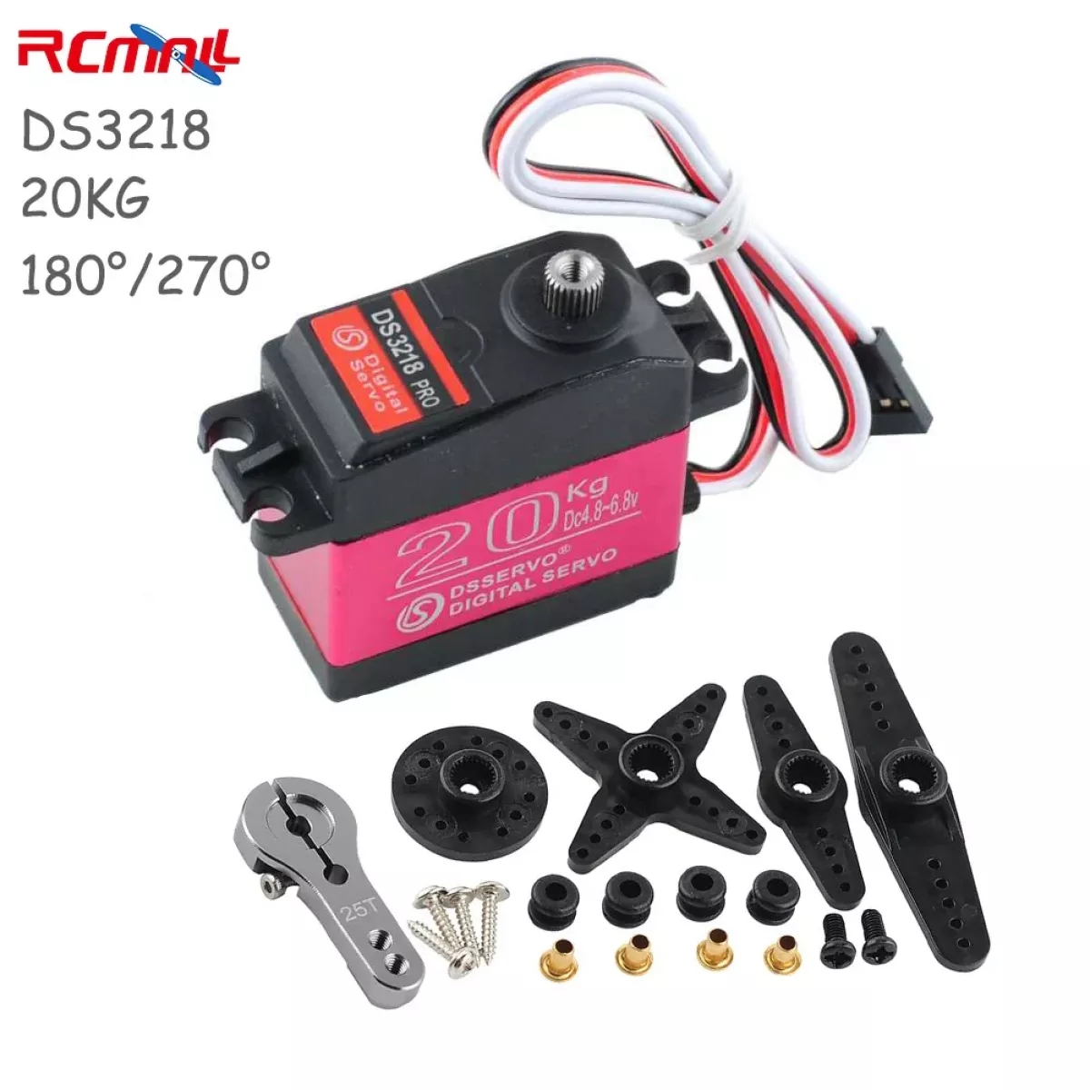 Серво DS3218 PRO 20КГ 180/270° IP66 металл для 1/8 1/10 RC авто Серво DS3218 PRO 20КГ 180/270° IP66 металл для 1/8 1/10 RC авто