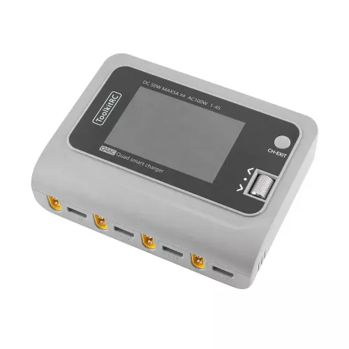 ToolkitRC Q4AC 1-4S 100Вт AC / 200Вт DC 4-канальное зарядное устройство (XT60, переходник XT30)