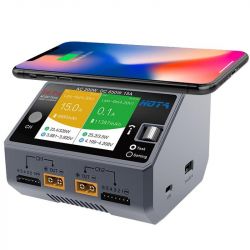 Зарядное устройство HOTA D6 Duo Pro для Lipo/LiIon/NiMH, беспроводная зарядка iPhone/Samsung, AC 200W/DC 650W