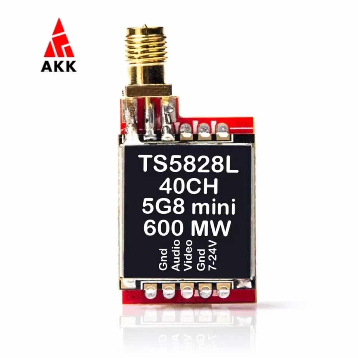 Передатчик AKK TS5823L/TS5828L VTX 5.8G AV, аудио/видео, RP-SMA, для мини FPV квадрокоптера Передатчик AKK TS5823L/TS5828L VTX 5.8G AV, аудио/видео, RP-SMA, для мини FPV квадрокоптера