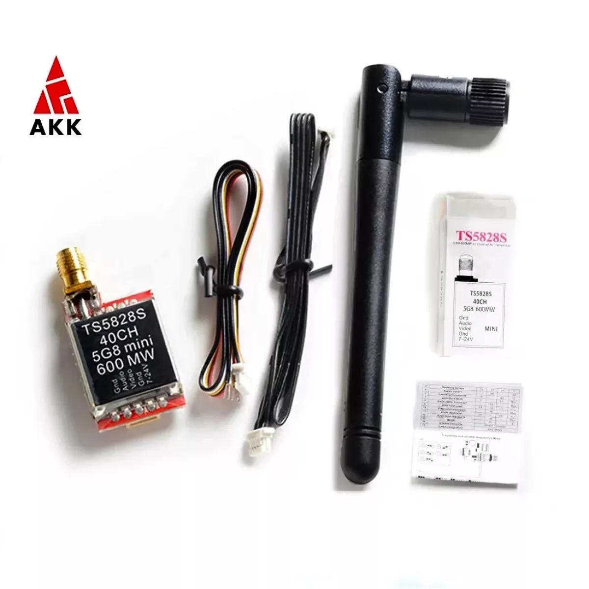 Передатчик AKK TS5823L/TS5828L VTX 5.8G AV, аудио/видео, RP-SMA, для мини FPV квадрокоптера Передатчик AKK TS5823L/TS5828L VTX 5.8G AV, аудио/видео, RP-SMA, для мини FPV квадрокоптера