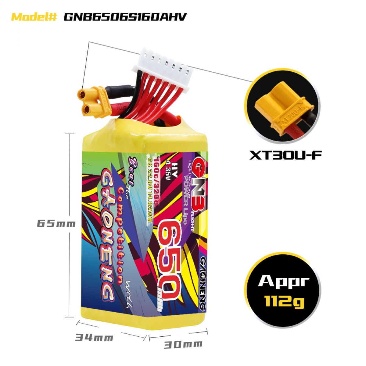 6S 22.8V 650mAh 160C/320C Высокотоковый LiPo аккумулятор 6S 22.8V 650mAh 160C/320C Высокотоковый LiPo аккумулятор