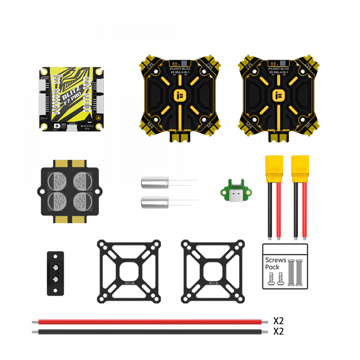 iFlight BLITZ F7 Pro: контроллер полёта + 4-в-1 ESC E80 Pro с CNC алюминиевой крышкой iFlight BLITZ F7 Pro: контроллер полёта + 4-в-1 ESC E80 Pro с CNC алюминиевой крышкой