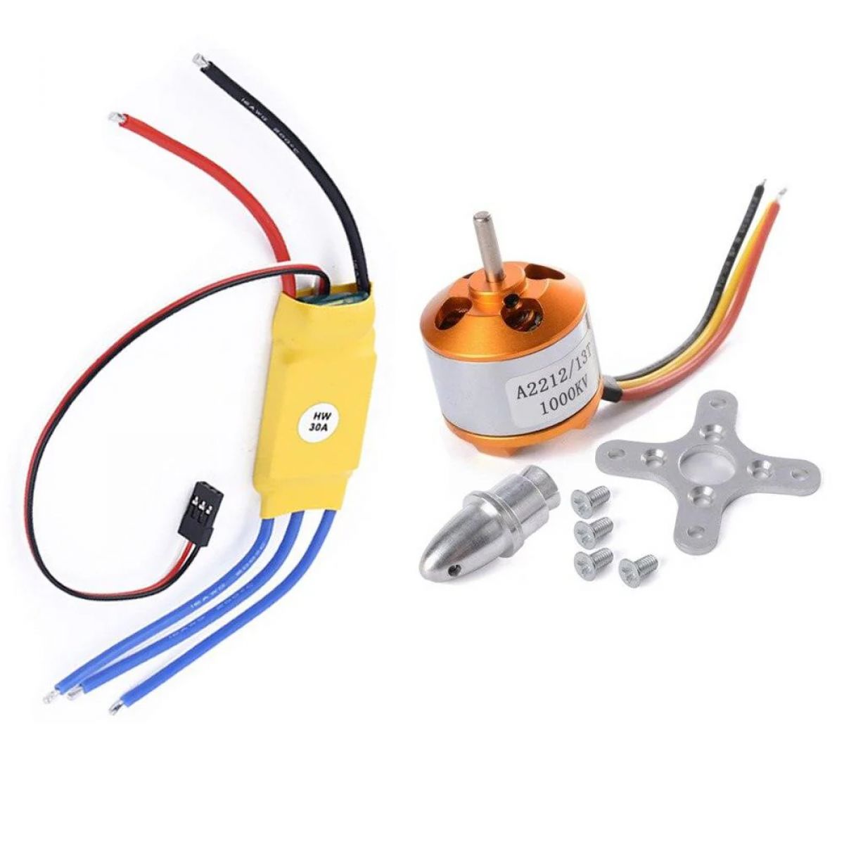 Бесколлекторный мотор XXD HW A2212 (930KV-2700KV) с регулятором HW 30A ESC для дрона Бесколлекторный мотор XXD HW A2212 (930KV-2700KV) с регулятором HW 30A ESC для дрона