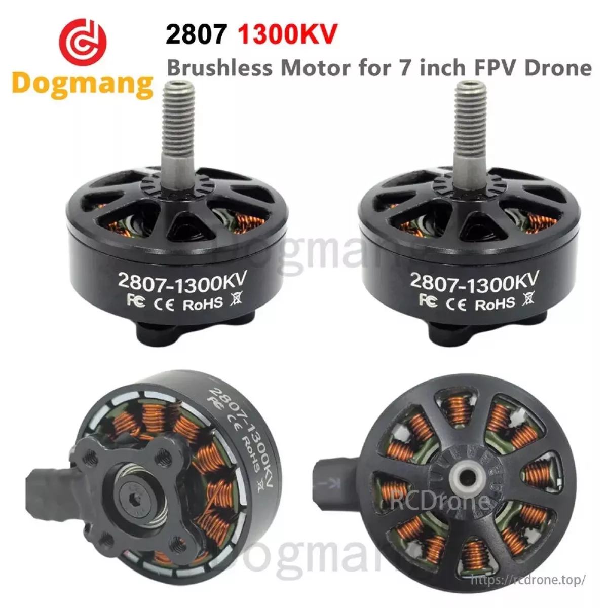 Бесколлекторные моторы Dogmang 2807 (1300/1500/1700KV) для FPV и LR7 дронов 6–7″, 2–6S, вал 4 мм Бесколлекторные моторы Dogmang 2807 (1300/1500/1700KV) для FPV и LR7 дронов 6–7″, 2–6S, вал 4 мм