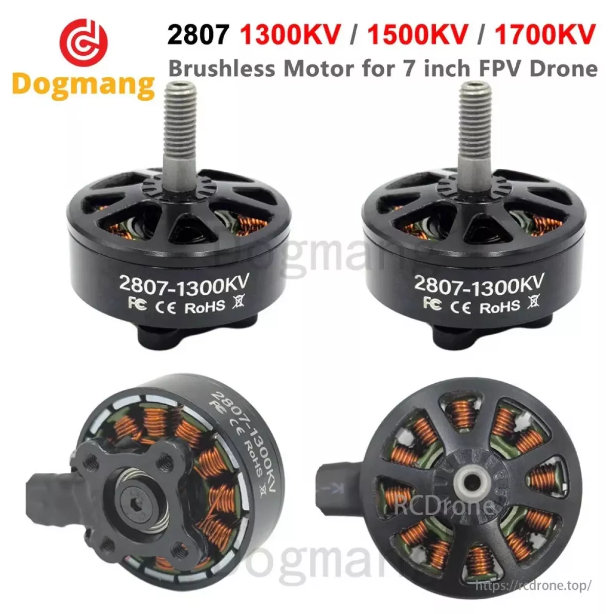 Бесколлекторные моторы Dogmang 2807 (1300/1500/1700KV) для FPV и LR7 дронов 6–7″, 2–6S, вал 4 мм Бесколлекторные моторы Dogmang 2807 (1300/1500/1700KV) для FPV и LR7 дронов 6–7″, 2–6S, вал 4 мм