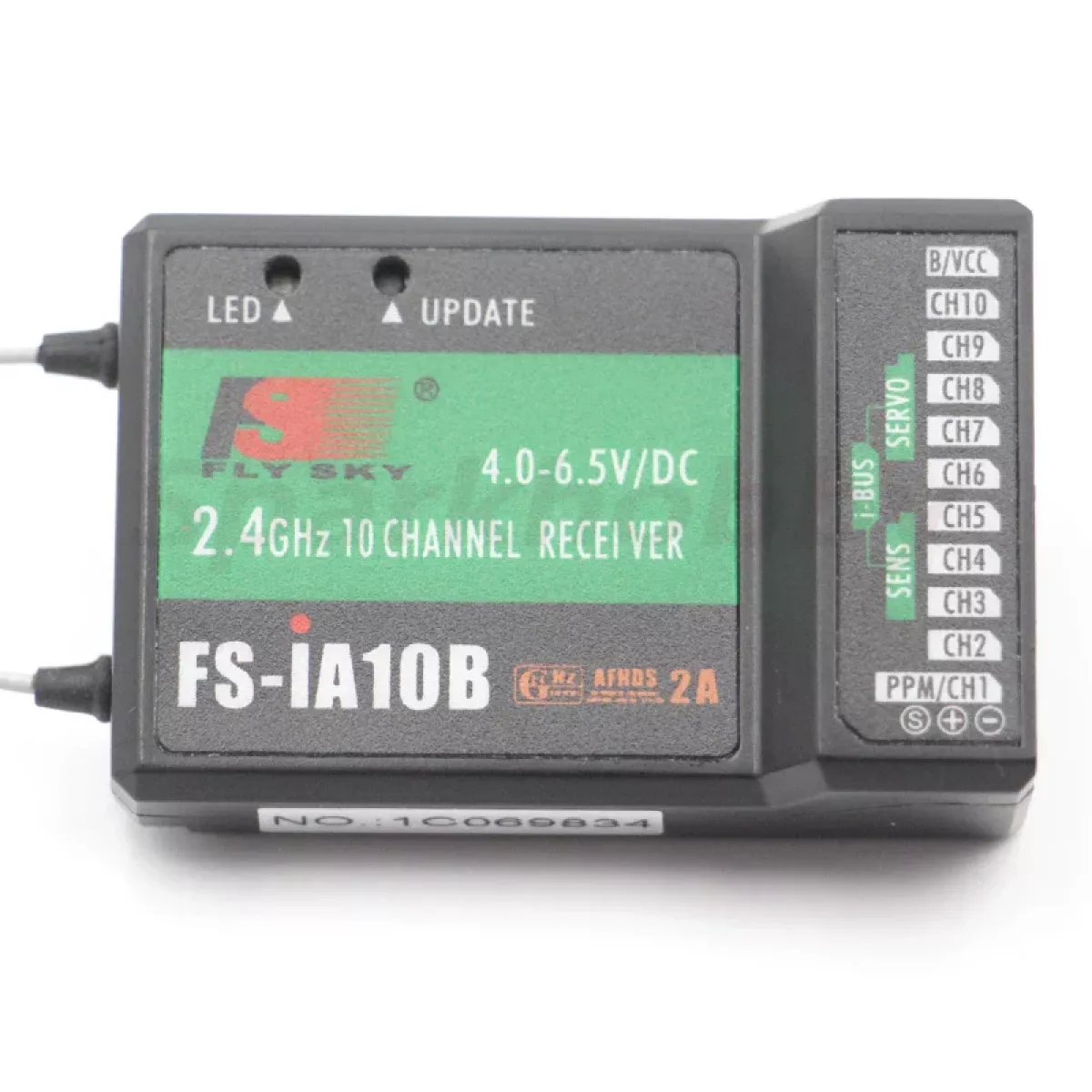 Flysky FS-iA10B 10-канальный 2.4ГГц приёмник для передатчиков FS-i4/i6/i10/i6S/iT4S, FPV квадрокоптеров Flysky FS-iA10B 10-канальный 2.4ГГц приёмник для передатчиков FS-i4/i6/i10/i6S/iT4S, FPV квадрокоптеров