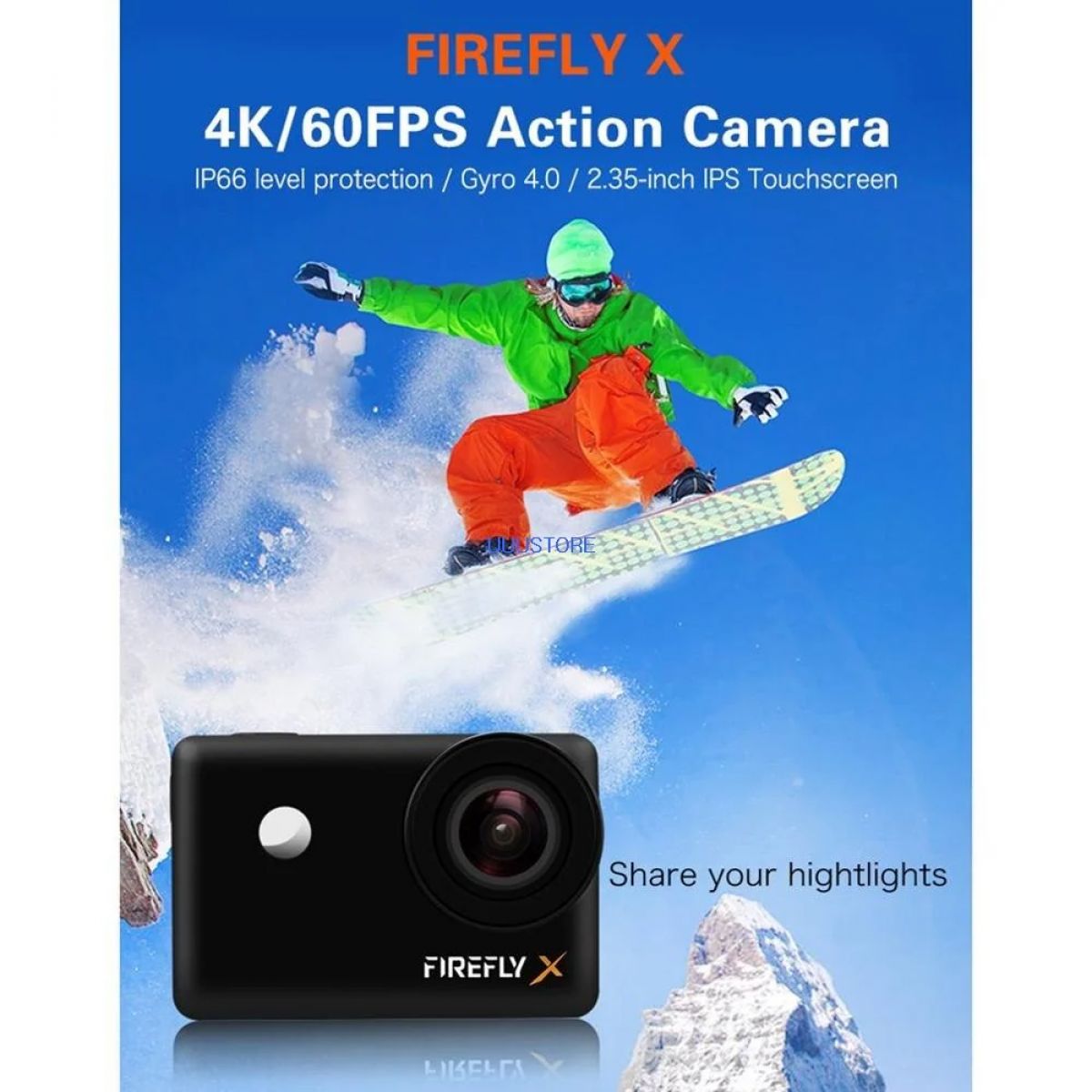 Экшн-камера Hawkeye Firefly X/XS с сенсорным экраном 4K, Bluetooth, 7X зумом, FPV, угол 90/170° Экшн-камера Hawkeye Firefly X/XS с сенсорным экраном 4K, Bluetooth, 7X зумом, FPV, угол 90/170°