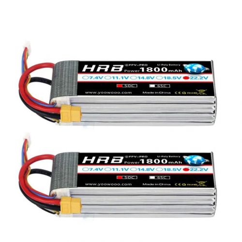 2 шт. HRB Lipo аккумулятор 4S/6S 14.8В/22.2В 1300–2200mAh 90C/100C XT60 для FPV квадрокоптеров