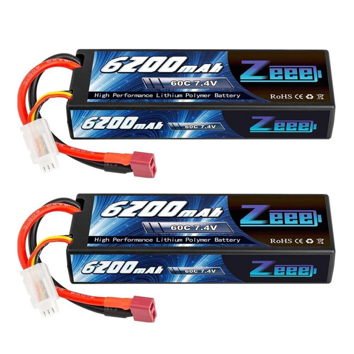 1/2шт Zeee 7.4V 60C 6200mAh LiPo аккумулятор Deans 2S Hardcase для RC авто, грузовика, лодки 1/2шт Zeee 7.4V 60C 6200mAh LiPo аккумулятор Deans 2S Hardcase для RC авто, грузовика, лодки