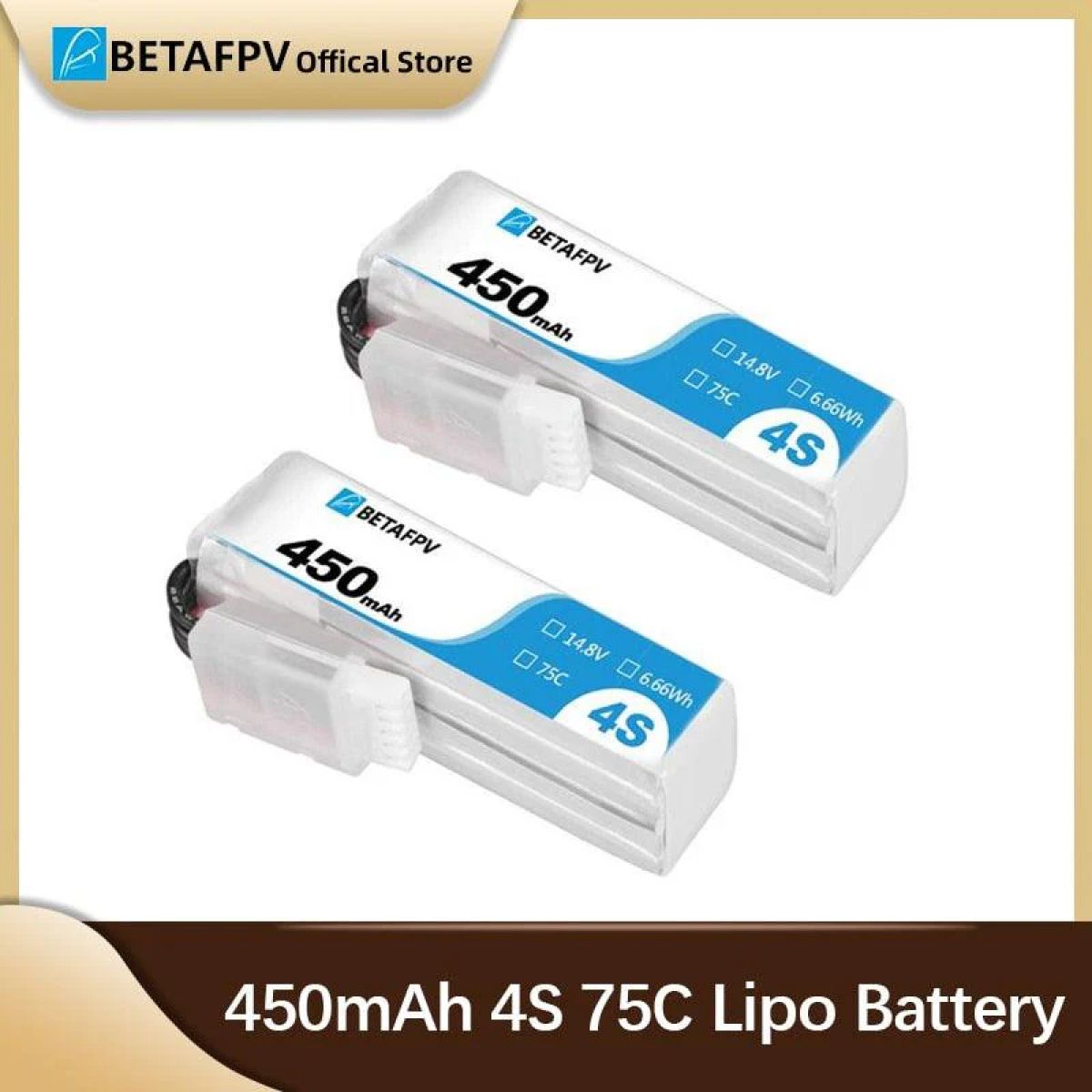 4 шт. BETAFPV 4S 450mAh 75C LiPo аккумулятор для Beta95X V3 FPV дрона – аксессуары и запчасти 4 шт. BETAFPV 4S 450mAh 75C LiPo аккумулятор для Beta95X V3 FPV дрона – аксессуары и запчасти