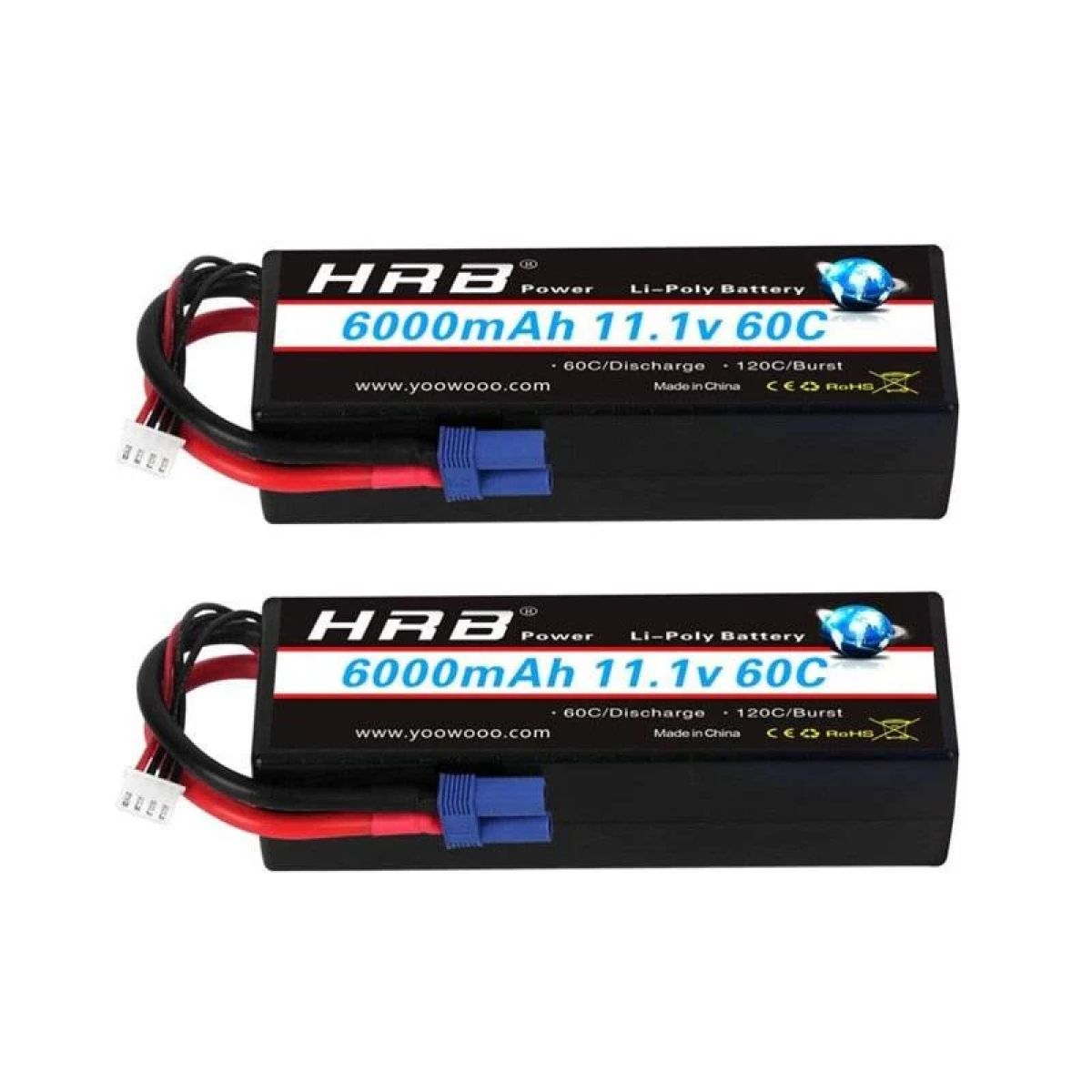 Комплект 2 шт. HRB Hard Case LiPo аккумуляторы 2S/3S/4S 6000/5200/7000mAh 60C XT60/Deans/EC5/XT90 для авто, FPV, лодок Комплект 2 шт. HRB Hard Case LiPo аккумуляторы 2S/3S/4S 6000/5200/7000mAh 60C XT60/Deans/EC5/XT90 для авто, FPV, лодок